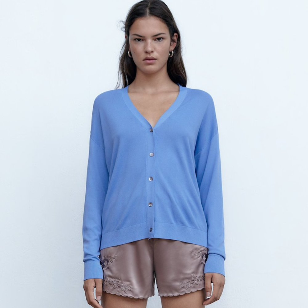 NWT Zara Periwinkle Blue Cardigan - Sz M